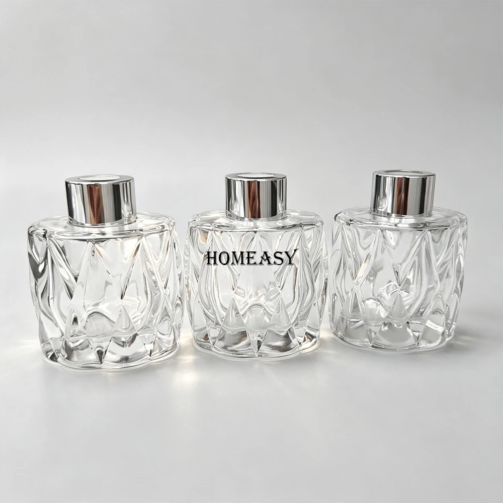 3個入り透明ガラス製リードディフューザーボトル（キャップ付き - Home Fragrance Jar のレビューと価格