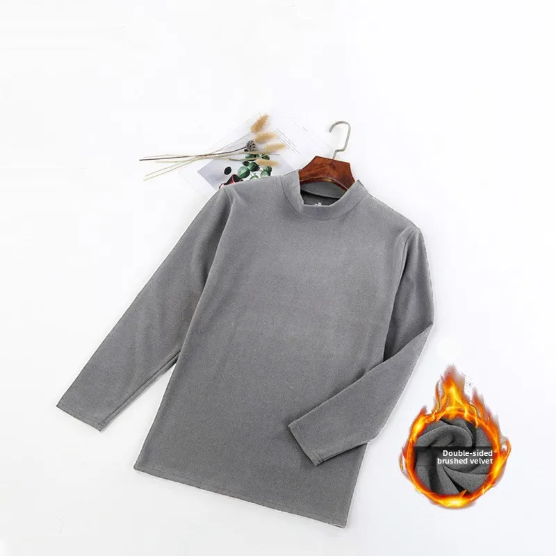 

Мужская футболка с высоким воротником Thiened f, базовый осенне-зимний вязаный свитер, модный студенческий топ разных цветов