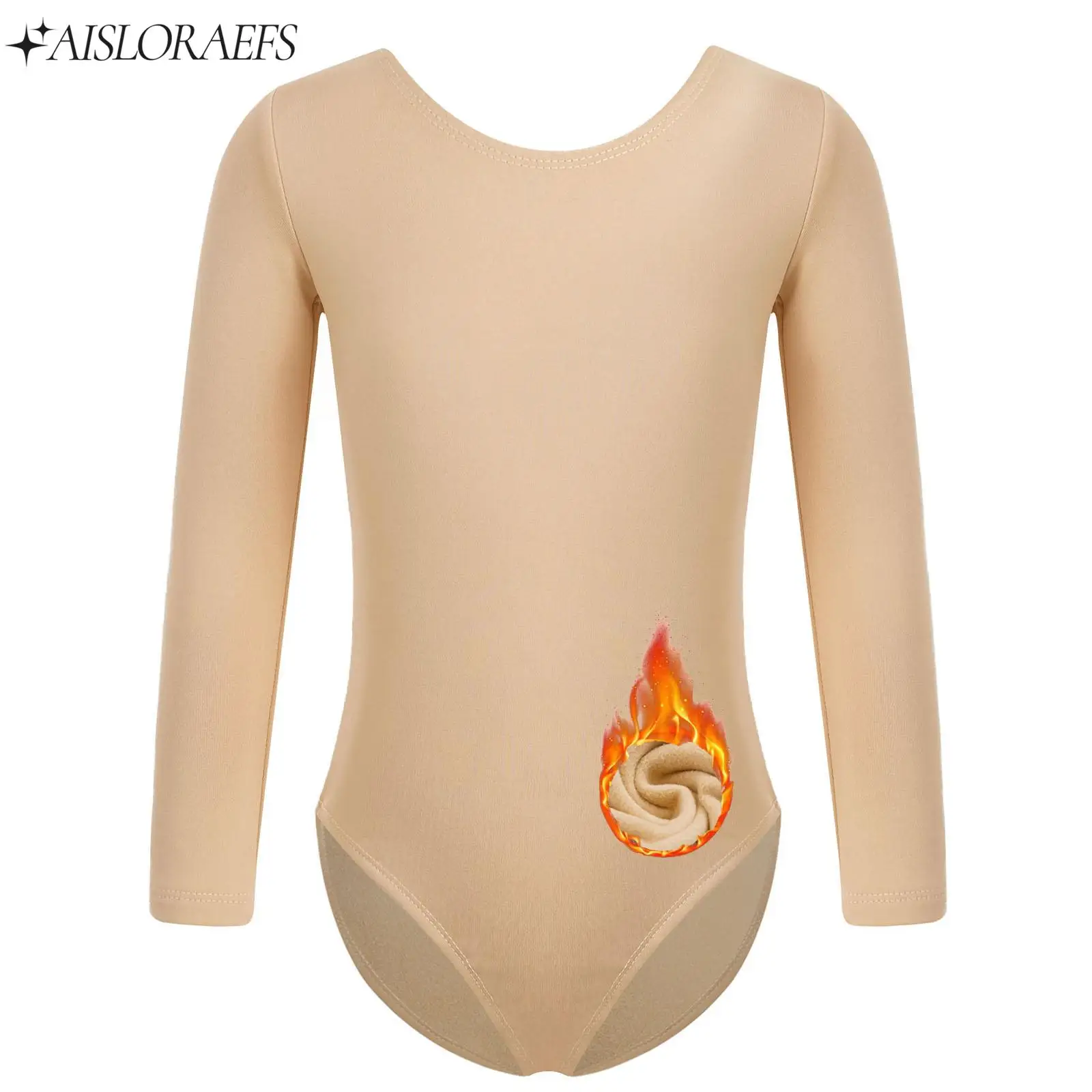 Leotardos de Ballet para niñas y niños, entrenamiento de gimnasia rítmica, leotardo de calentamiento, disfraz de bailarina, mono forrado de lana de manga larga