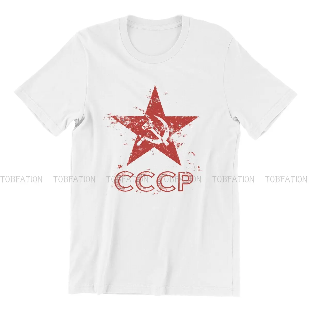 Russian USSR CCCP Original TShirts CCCP Vintage Hammer & Sickle Star  Print Men\'s T Shirt Hipster Clothing 6XL