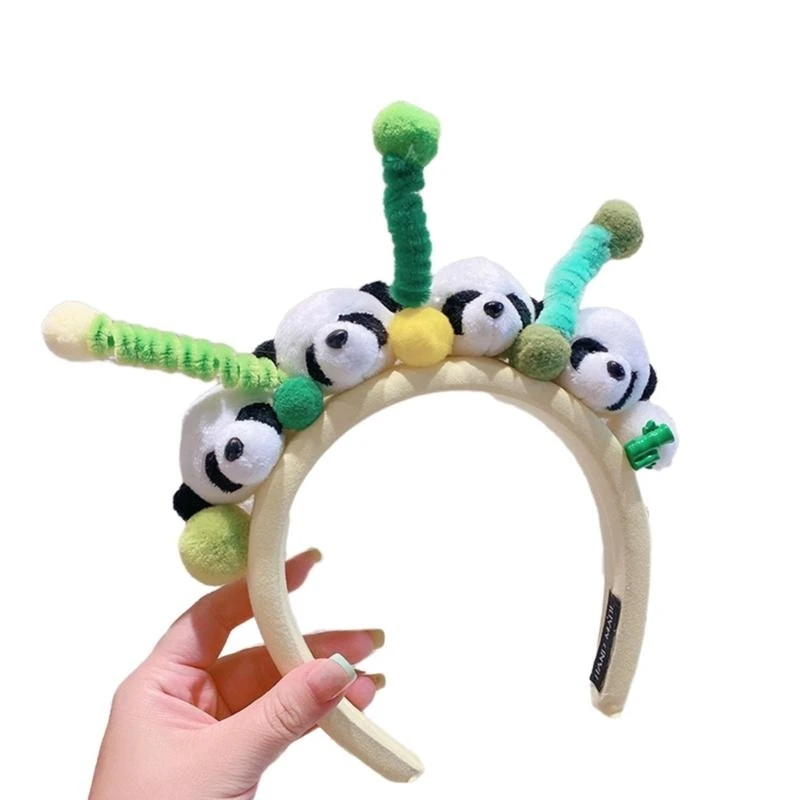 

Carnivals Party Headband Cartoon Stuffed Panda Hair Hoop for Adult Kids