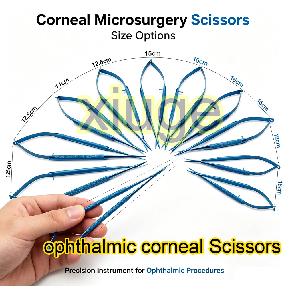 Corneal Microsurgery Scissors for Cosmetic Plastic Ophthalmic Surgery Available in Multiple Sizes including 12.5cm 14cm 15cm 16c