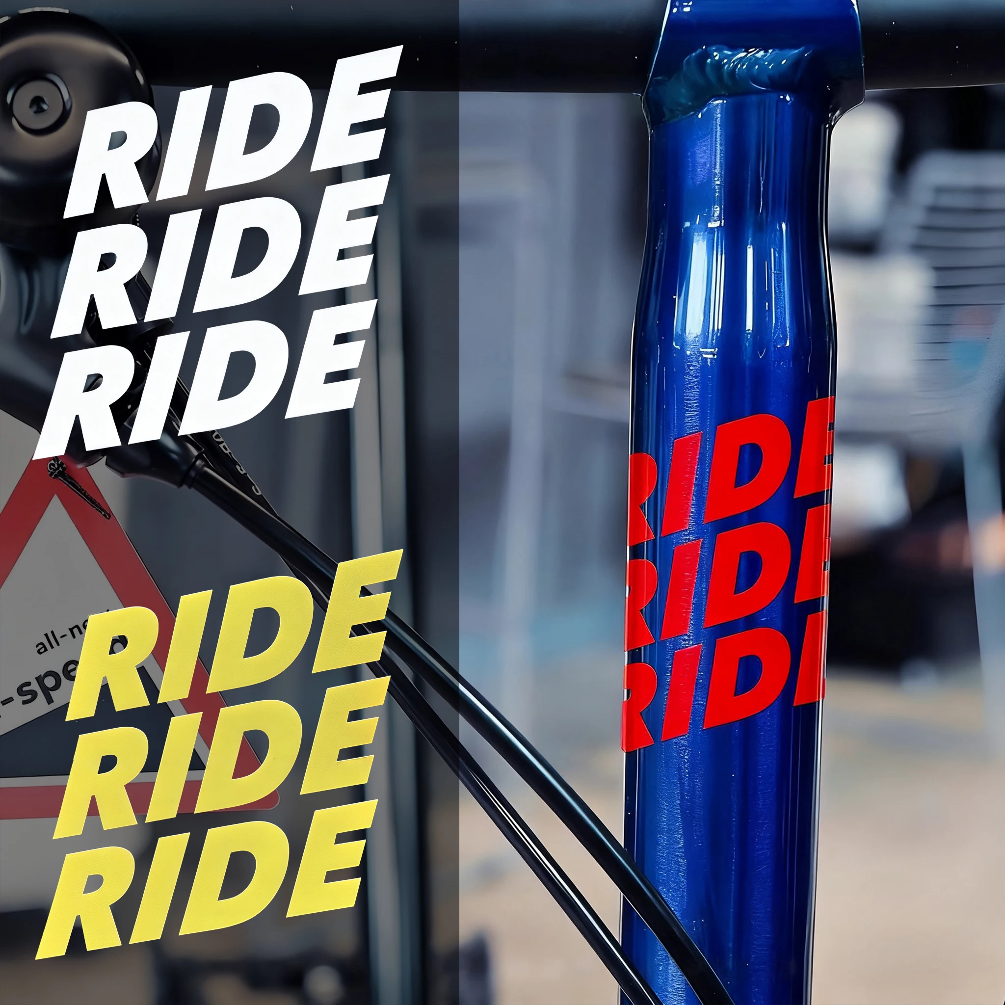 

1PC RIDE Creative Bicycle Sticker Waterproof for Road Bike Top Tube Frame Motorcycle Helmet Fuel Tank Self-adhesive Vinyl Decal