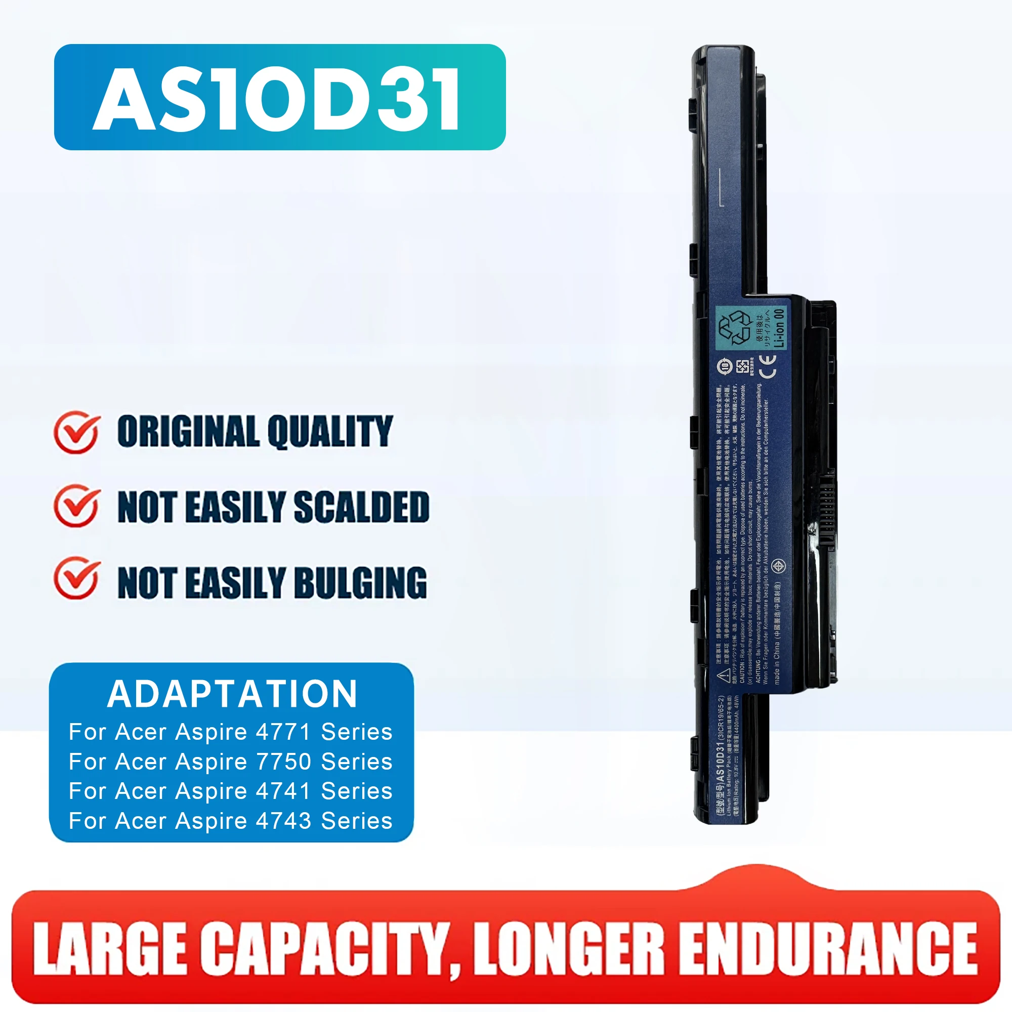 

Аккумулятор AS10D31 для Acer Aspire AS10D81 AS10D41 AS10D51 AS10D61 AS10D73 AS10G3E 4741 5552 5742 5733 5750 G E1-531 E1-571