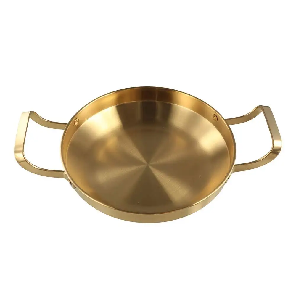 دائم شواء لوحة مقلاة وعاء للسلطة الفولاذ المقاوم للصدأ وعاء جاف 22/24/26/28/30 سنتيمتر سميكة إناء/ قدر #4