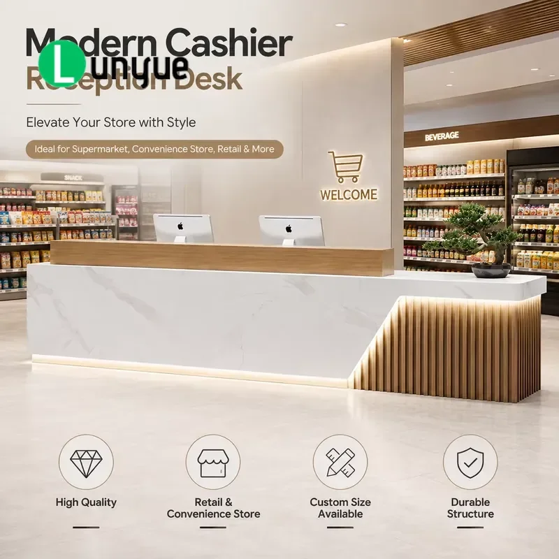 Modern Reception Desk Office Furniture for Beauty Salons Retail Stores Hotel Lobbies Stylish Front Counter