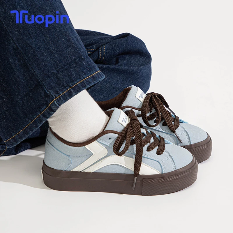 Tuopin-zapatillas de deporte informales para mujer, zapatos de entrenamiento Moral, planos, combinan con todo, estilo universitario