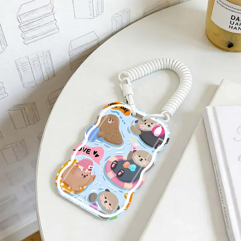 Cards Cover for Student Bus/Meal Card Protection Case Photo Protector Stretchable Spring Cord Kpop Photocard Holder