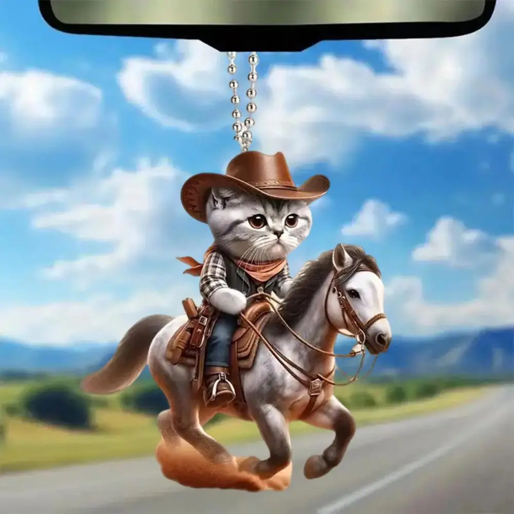 Acrylic 2D Cat Hanging Decoration Animal Hanging Pendents Auto Rearview Mirror Cartoon Kitten Bag Keychain Backpack Decoration