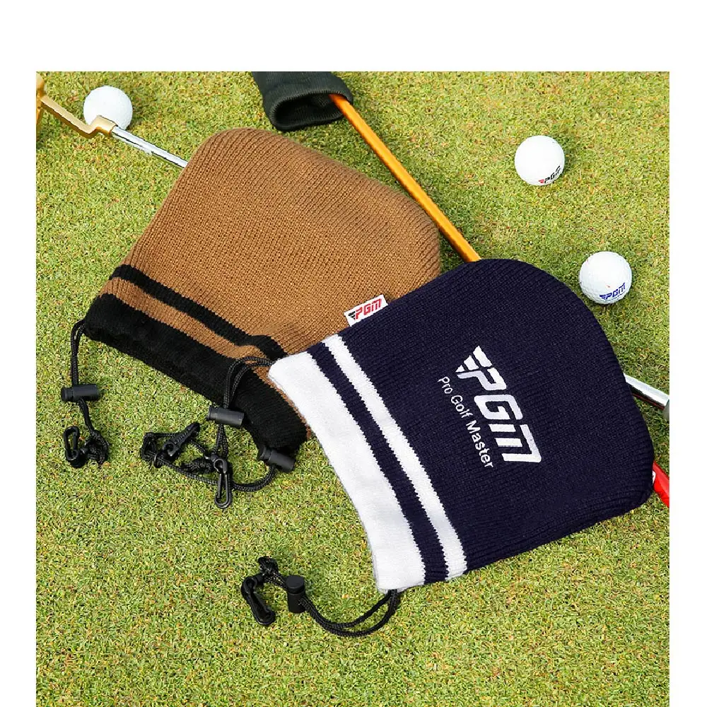 PGM Golf Club Head Covers Elastic Rope Cuff Cue Embroidery Protective Sleeve Woolen Knitted Iron Rod Set Hat Cover GT215