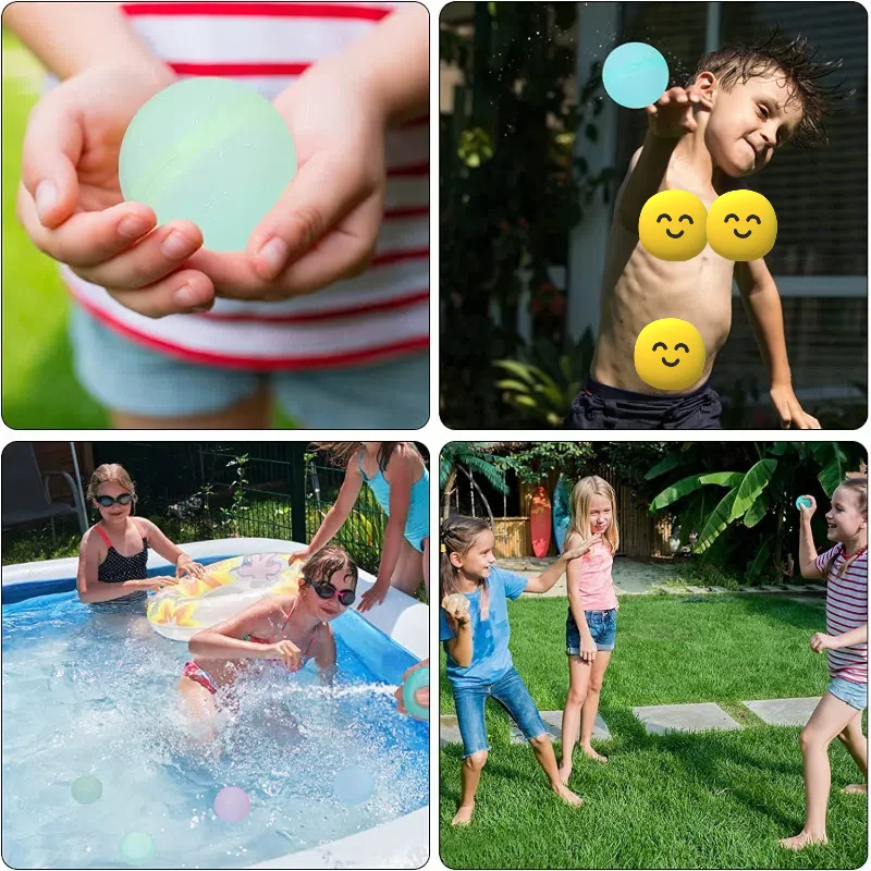 15個入り 夏の屋外スポーツ 水遊び シリコン製水風船 再利用可能 屋外プールおもちゃ 水遊びおもちゃ