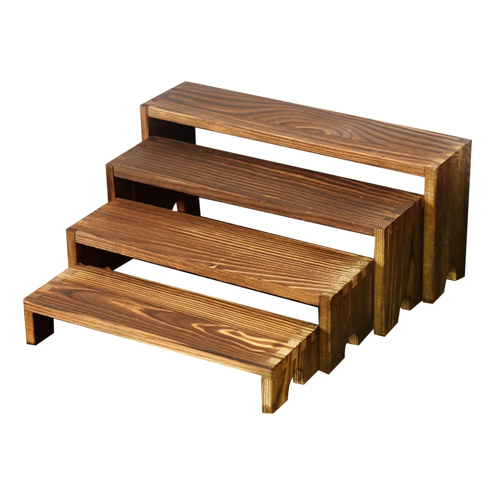 4 قطع خشبية عرض الناهض حامل كب كيك حامل لطلاء الأظافر العطور ماكياج مستطيلة ريفي عرض الرف لخزانة الملابس #4