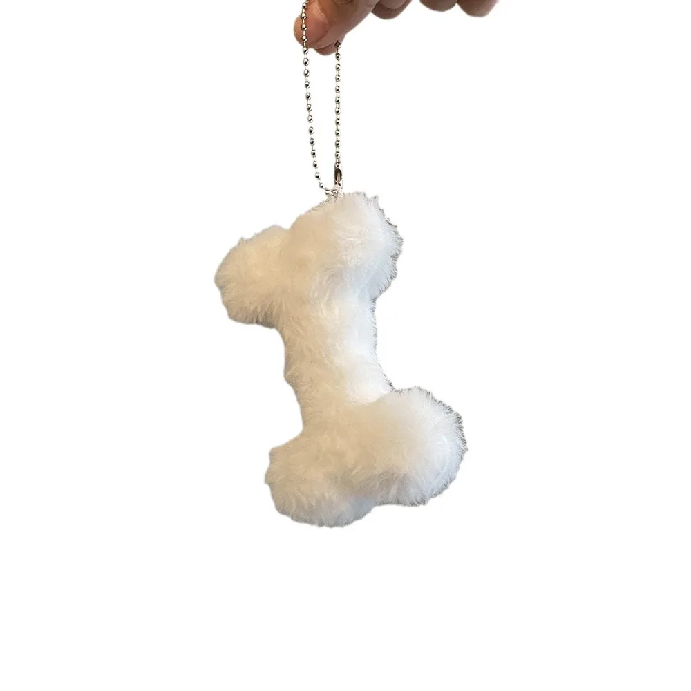 Creative New Stuffed Plush White Bone Bag Pendant Hobby Collectibles Lightweight Key Chain Birthday Festival Gifts Children