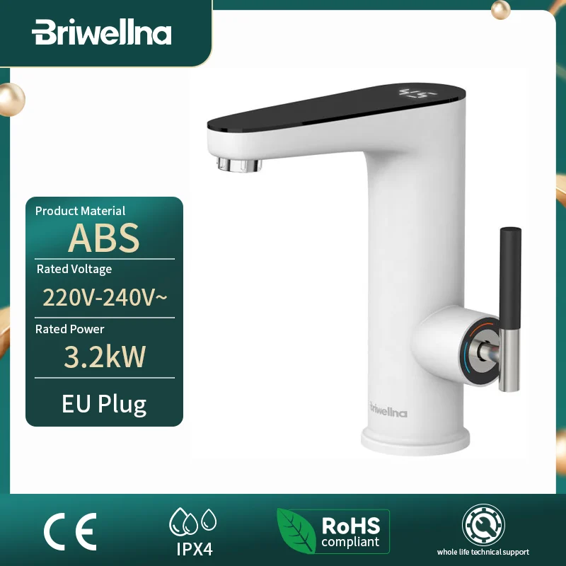 Briwellna calentador de agua eléctrico 220V grifo de cocina Geysers sin tanque grifo calentador grifo de calefacción calentadores instantáneos Robinet