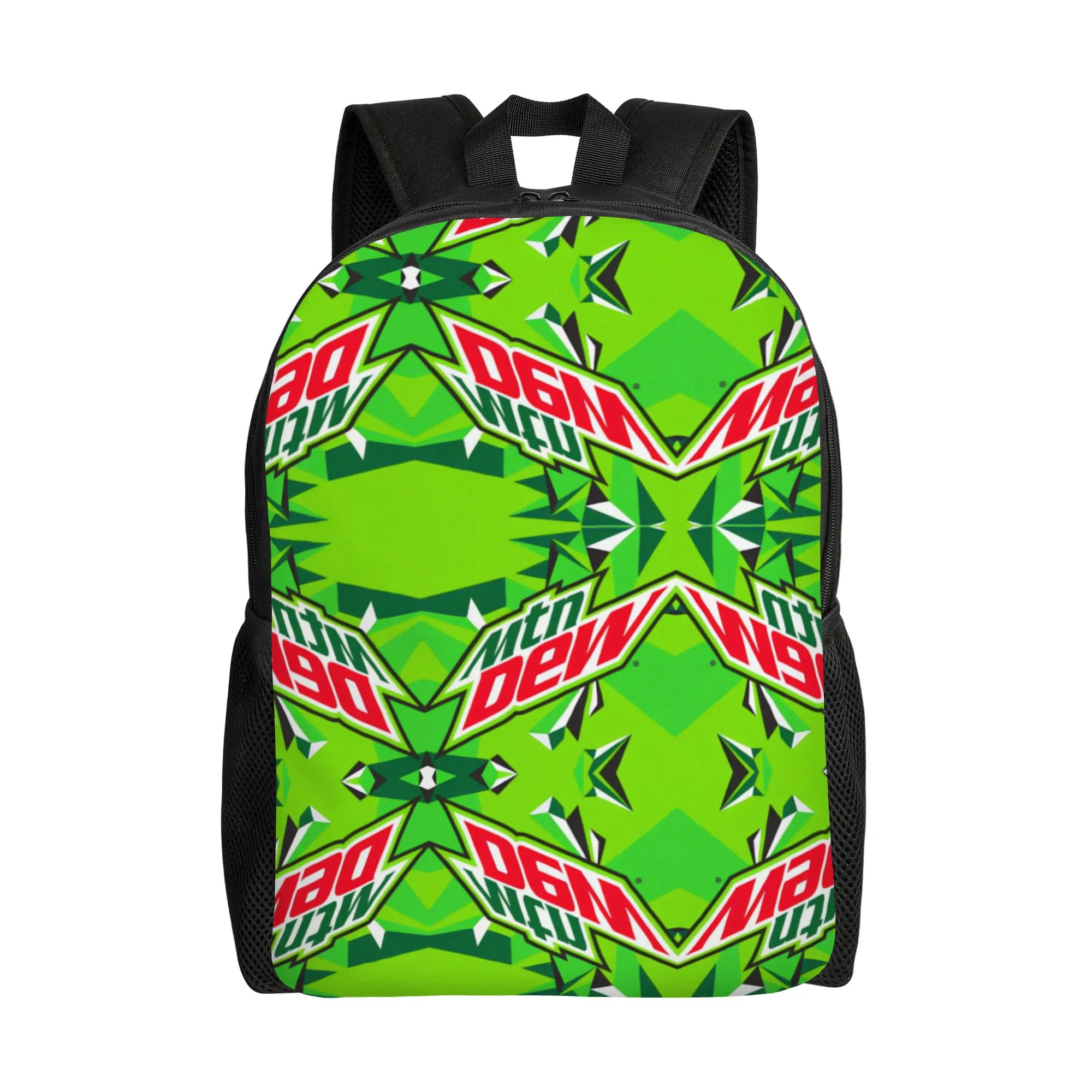 

mMountain Dew Green Geometric mMountain Dew Backpack Ladies Fashionable Large Capacity Laptop Bag Back To School Season