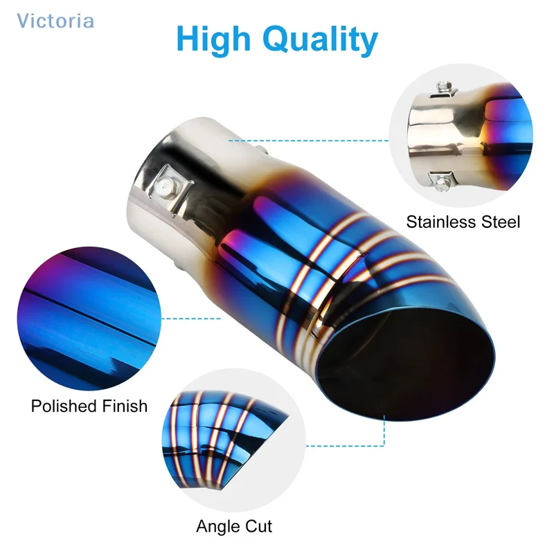 كاتم صوت عادم السيارة العالمي عالي الأداء من الفولاذ المقاوم للصدأ مباشرة من خلال كاتم صوت العادم يعزز الصوت والأناقة #4