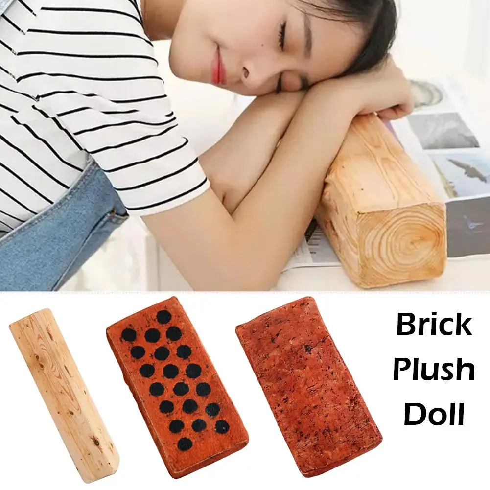 Brick Plush Doll Wood Block Brick Cushion Simulation Brick Wood Block Pillow Cushion Fake Brick Nap Pillow Sponge Cushion
