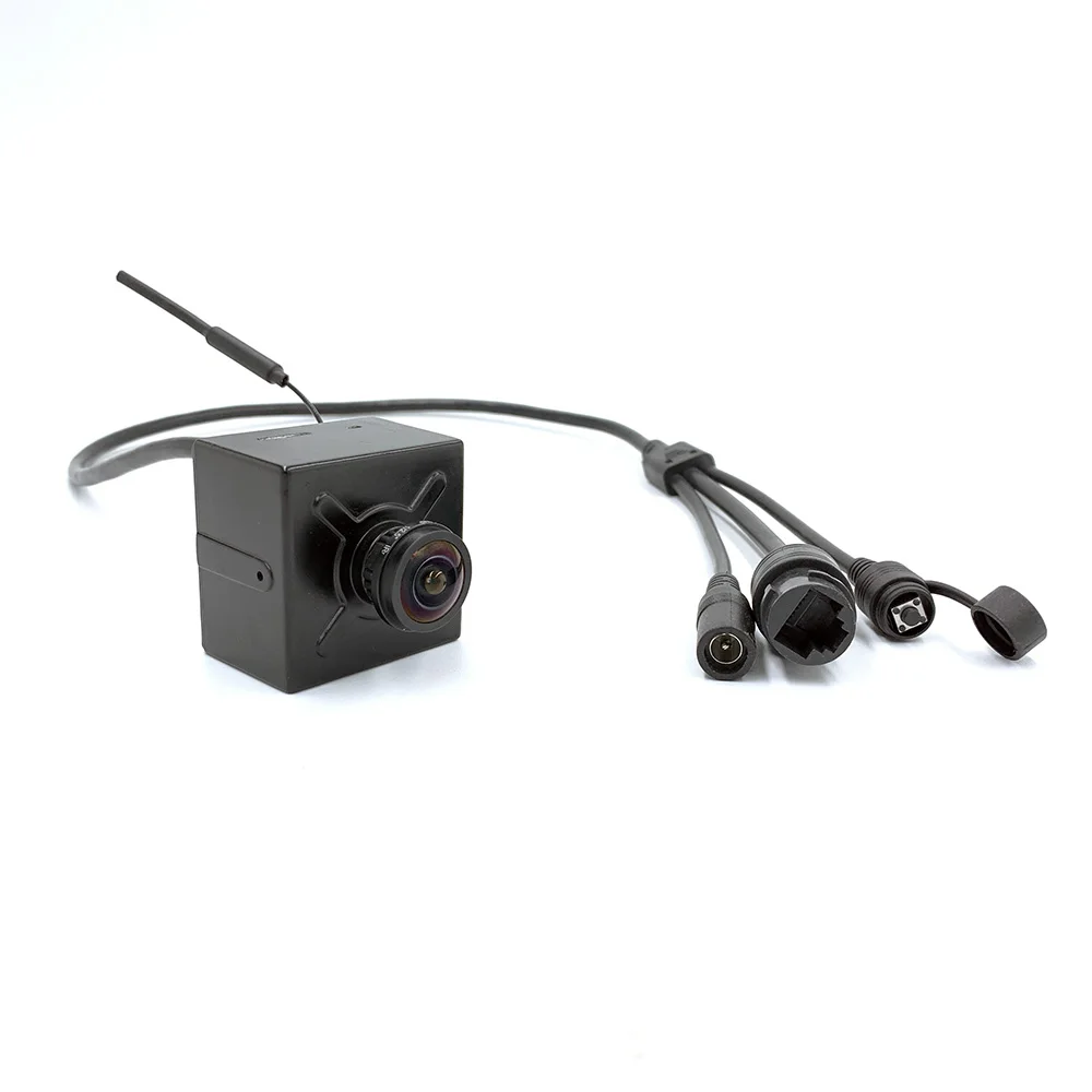 

40*40mm 0.0001Lux 2560*1440 4MP WIFI & SD Card Comprehensive lightning protection IP Camera with 1.7mm Fisheye Lens