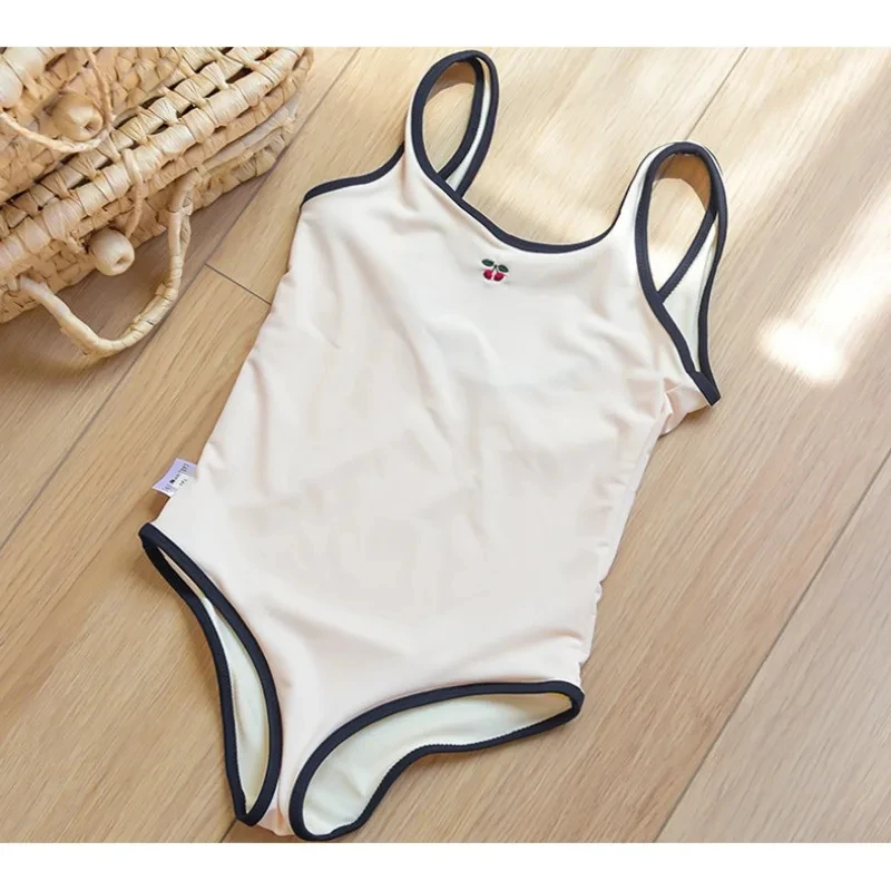 2023 Children\'s Swimwear Quick Dry Sun Protection Baby Strap Swimwears Girl Sleeveless Backless One Piece Swimsuit Bikinis