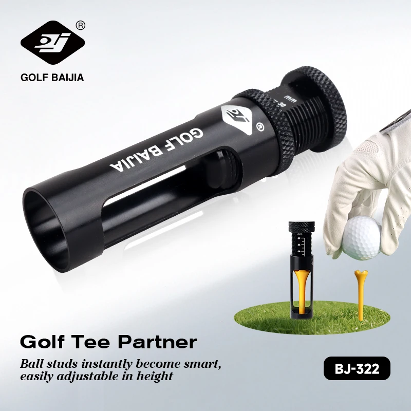 Black Golf Tee Partner Adjusting Tool for Precise Height Setting to Enhance Ball Flight Distance Essential Golf Accessory
