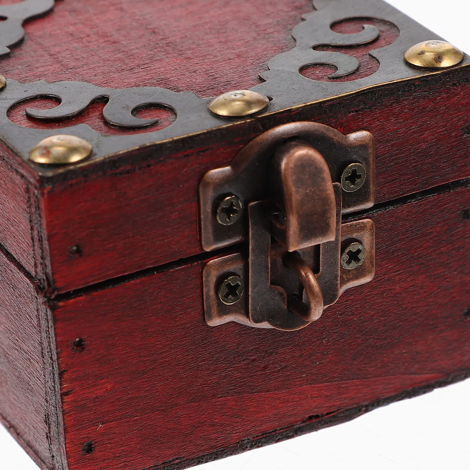 

Wood Jewelry Box Vintage Storage Necklace Pendant Earring Organizer Retro Style Jewelry Case Decorative Treasure Box