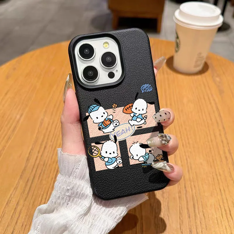 Kawaii Pochacco سيليكون جراب هاتف آيفون 16 15 14 13 12 11 برو ماكس XR XS X ماكس 16E 7 8 زائد الكرتون للصدمات غطاء ناعم #5