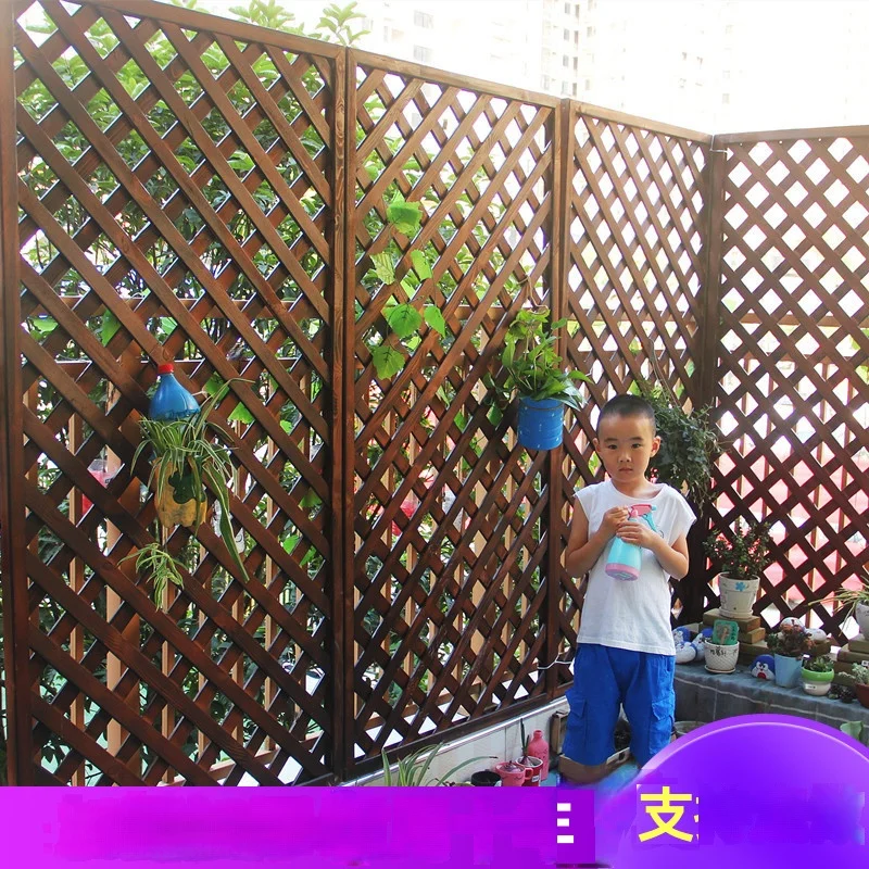 Outdoor Antiseptic Wood Fence Garden Fence Partition Fence Fence Courard Fence Balcony Flower Rack Grid Lattice