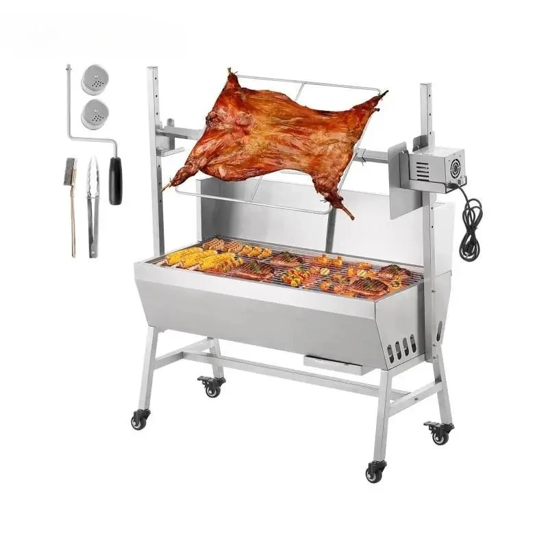 

Электродвигатель для гриля из нержавеющей стали с запираемыми колесами