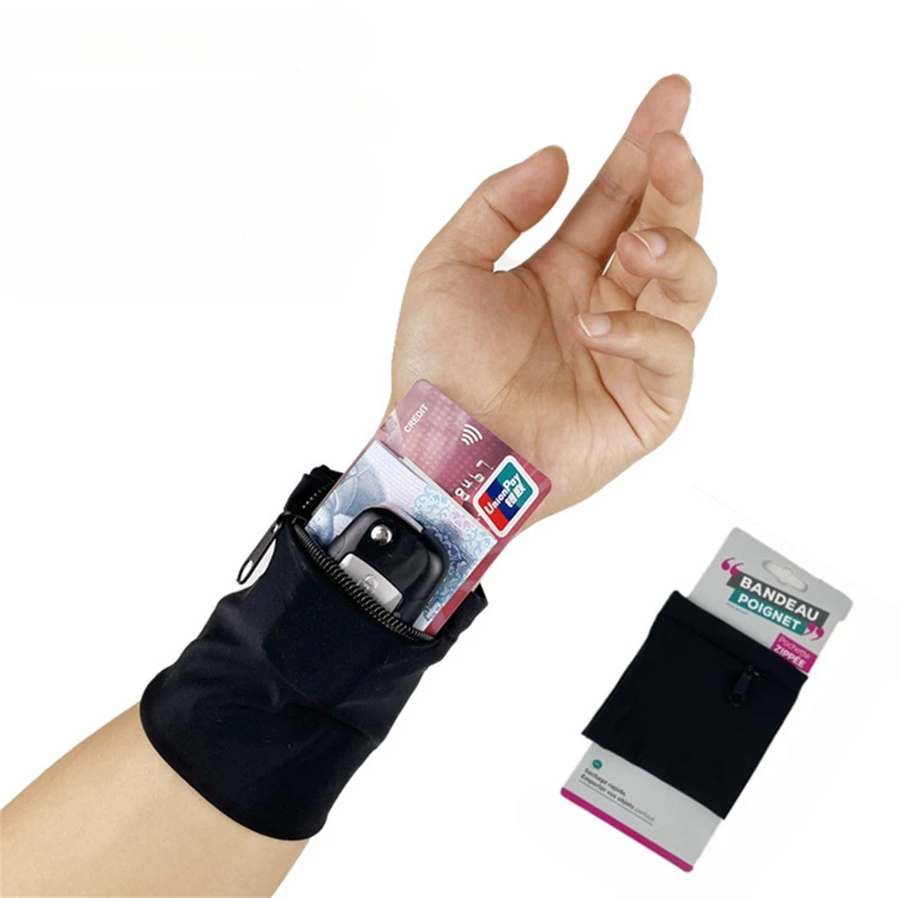 

Wrist Wallet Wrist Cell Phone Holder Ankle Wallet Sweat Bands Armband Hidden Pouch Wristlet Wallet for Travel Outdoor Sports