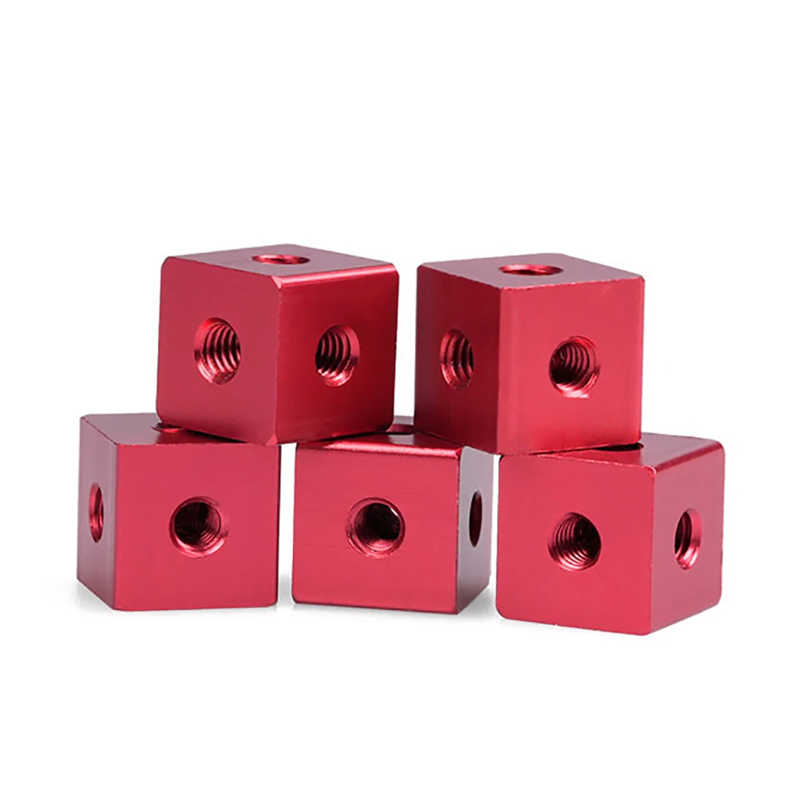 M3 6-Side Nut Block Aluminum Alloy Anodized Locking Connection Square Screw Holes Nut Bracket Fixing Thread Plate Block Cube