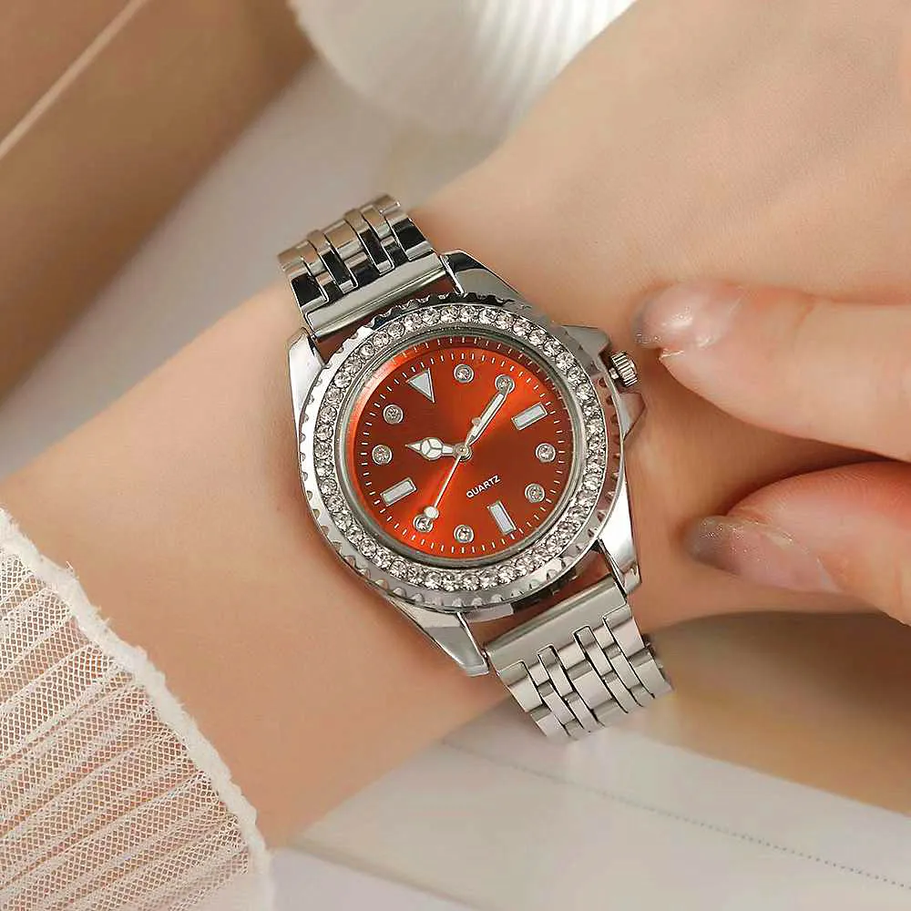 

Роскошные женские деловые часы высшего качества, женские деловые часы со стальным ремешком, женские кварцевые часы со сверкающими стразами