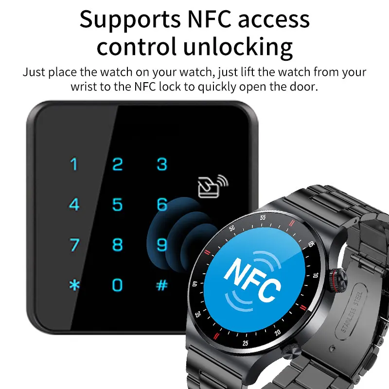 LIGE NFC Smart Watch Men Compatible with IOS Andrio Bluetooth Call Sport Fitness Watch Blood Pressure Monitor Smartwatch Women