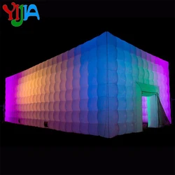 Custom Large Magic Illuminated White Inflatable Cube Tent With Led Lighting Mobile Inflatable Night Club Room For Outdoor Events
