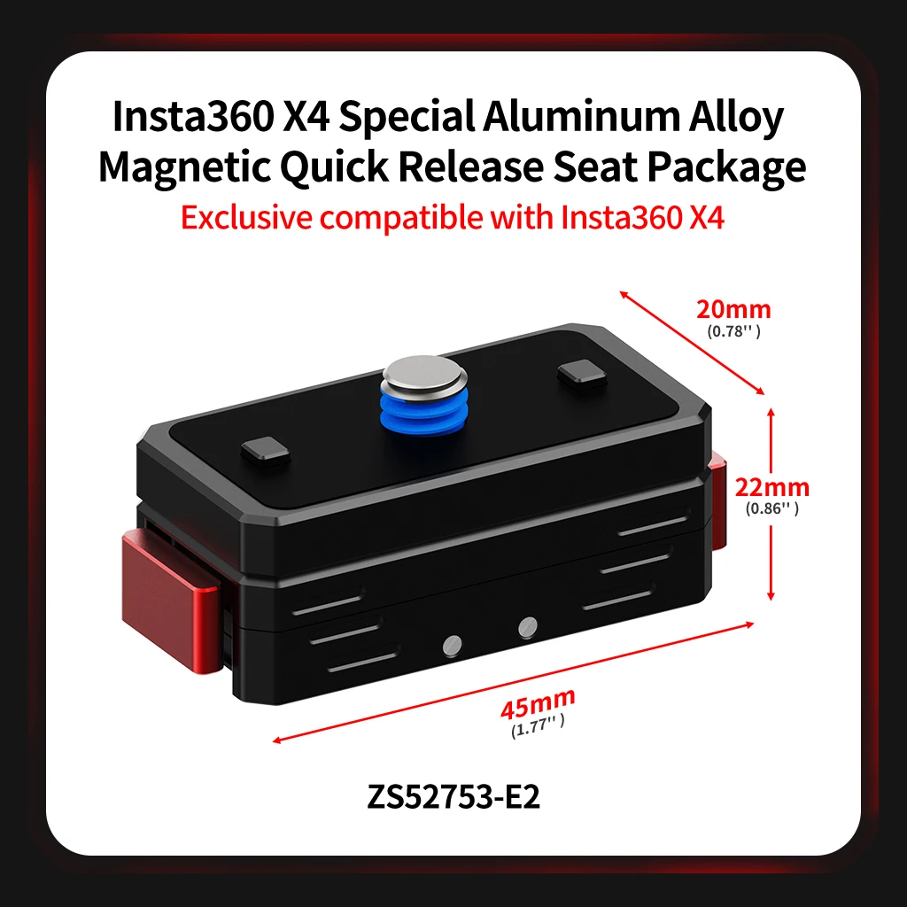 Magnetische Basis Schnellwechselhalterung Stativadapter 1/4 Schraubanschluss für Insta360 Ace Pro2 X6 X5 Osmo 360 Action-Kamera-Ständer – Detail 21