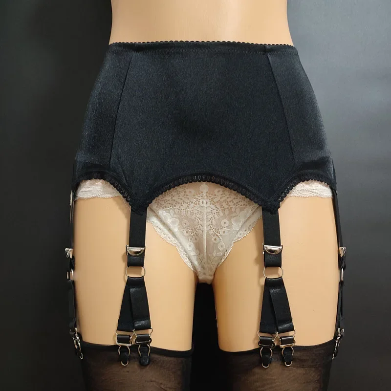 

Vintage Suspender Belt Sexy Women Garter Belt with Lace Stockings Retro High Waist Suspender 6 Straps 12 Claws Lingerie