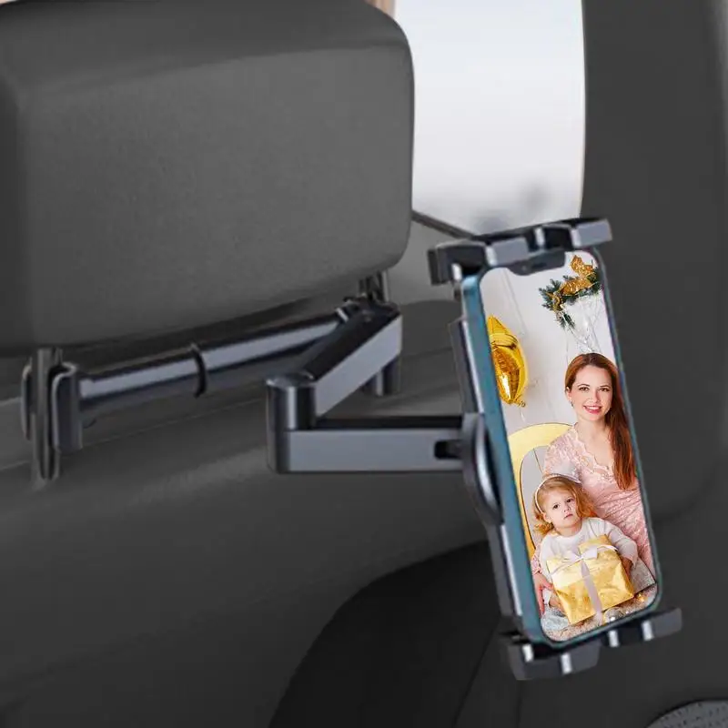 Tablet Car Holder Back Seat Head Rest Tablet Holders Adjustable Rotating Seat Monitor Screen Stand For Ride Vacation Family