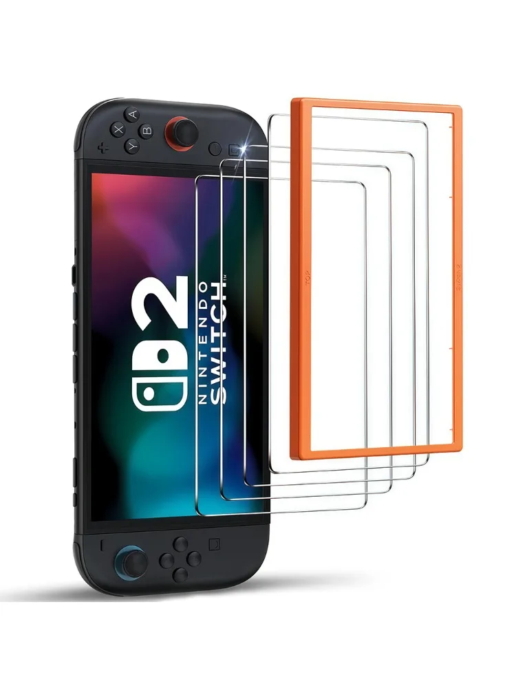 Szkło hartowane Ultra HD do Switch 2 z ramką do wyrównywania folii ochronnej, odporne na pęknięcia, odporne na zarysowania, 2.5D Arc Edge, bez pęcherzyków powietrza — zdjęcie produktu 7