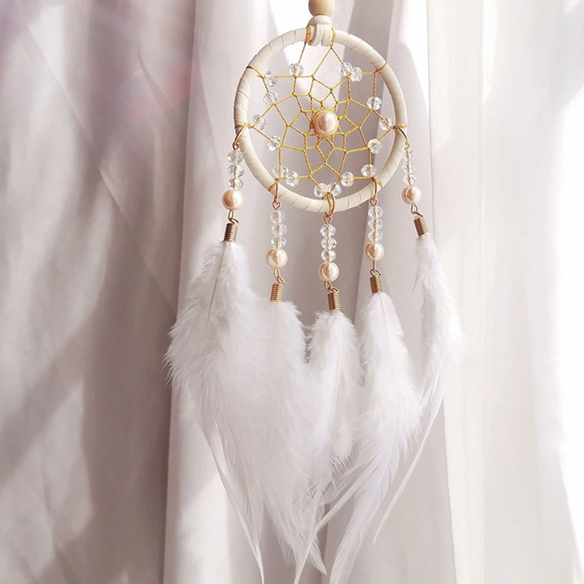 Dream Catcher Room Decor Feather Weaving Catching Up The Dream Angle Dreamcatcher Wind Chimes Indian Style Religious Mascot