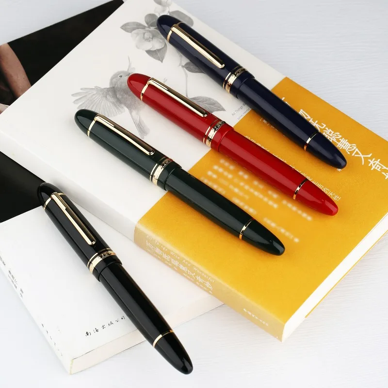 

MAJOHN P141 Copper Piston Fountain Pen No.8 F M Nib Dual Tone Resin Lightweight Calligraphy Signature Ink Pen Gift