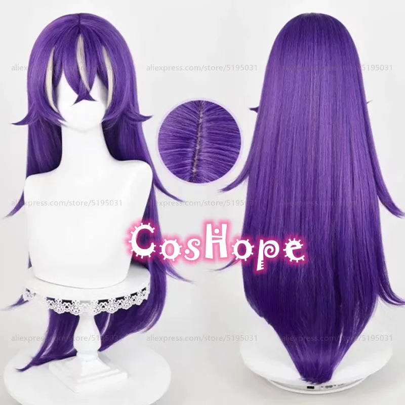 Chevreuse Cosplay Wig 85cm Long Wig Purple With White Highlights Wig Cosplay Anime Cosplay Wigs Heat Resistant Synthetic Wigs