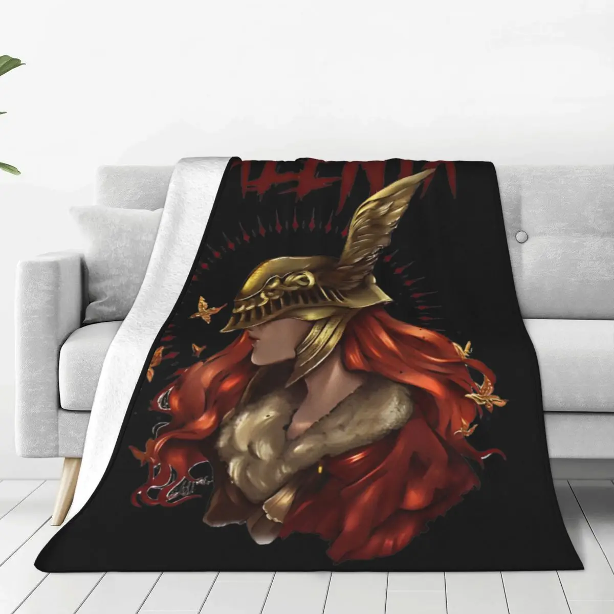 Multifunction Malenia Glory Blanket Merch Bedding Decorative Blade of Miquella Blanket Throw Warm Coral Fleece Plush for Office