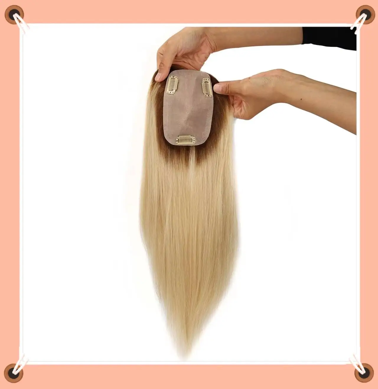 TopUnique Women Hair Topper Natural Looking Human Hair Topper for Women Human Hair Piece Hair Topper Injection Silk Hair Topper