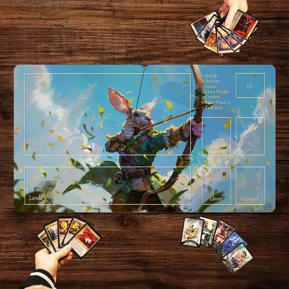 Magic Card Playmat MTG playmat Rabbit archer Raccoon Non-Slip Stitched Edge gathering gaming mats tapete magic mtg card pad