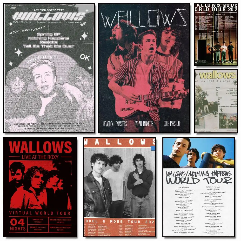 band W-Wallows-S Poster Removable Wall Sticker for Home Cafe Bar Office Interior Decor