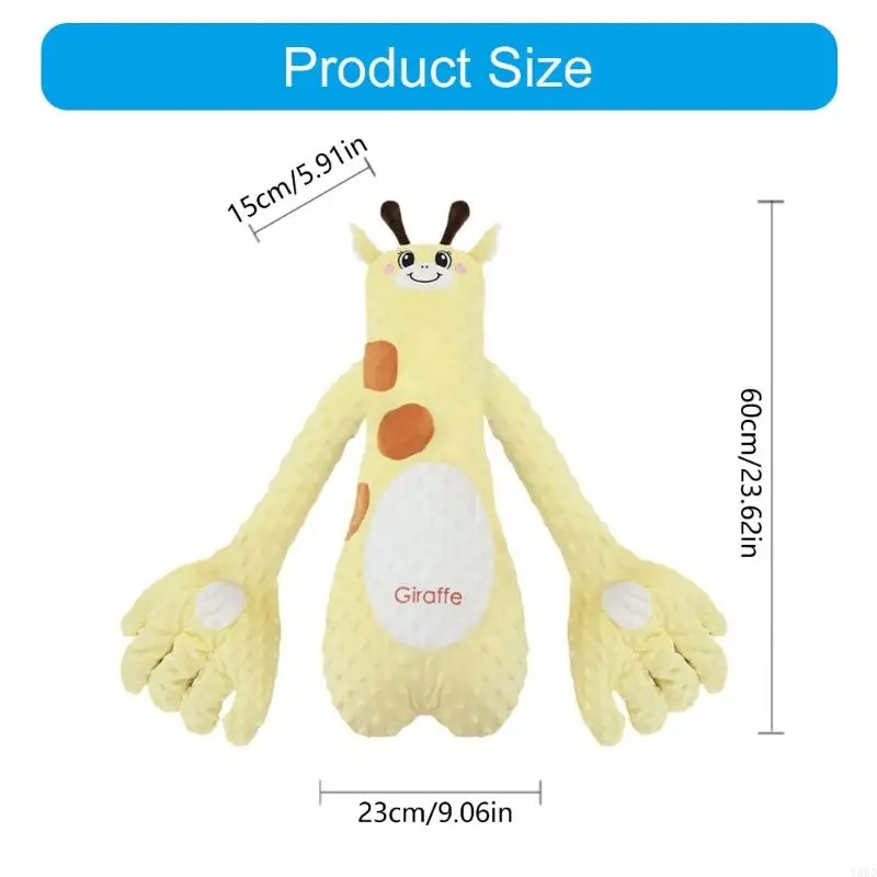 Y88D Cartoon Baby Sleep Assistant Appease Hand Pillow Plush Toy for Newborns