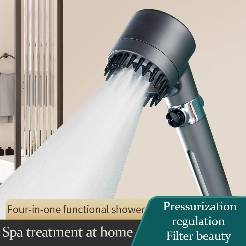 Zhangji High Pressure 3-Mode Message Shower Head With Stop Button Handheld Water Saving Spray Nozzle Bathroom Accessories