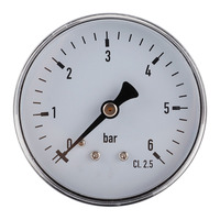 1pc Air Pressure Gauge 0-6 Bar Water Pressure Measuring Gauge 1/4 Inch Brass Connection For Water Compressed Air Pressure Gauge