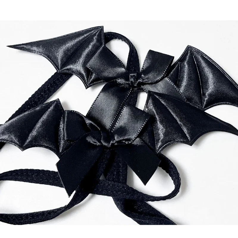 حار بيكيني مثير مخطط الحمالة الملابس الداخلية تأثيري الخفافيش الأسود ميني بيكيني الملابس المثيرة مجموعة الملابس الداخلية الجديدة #6