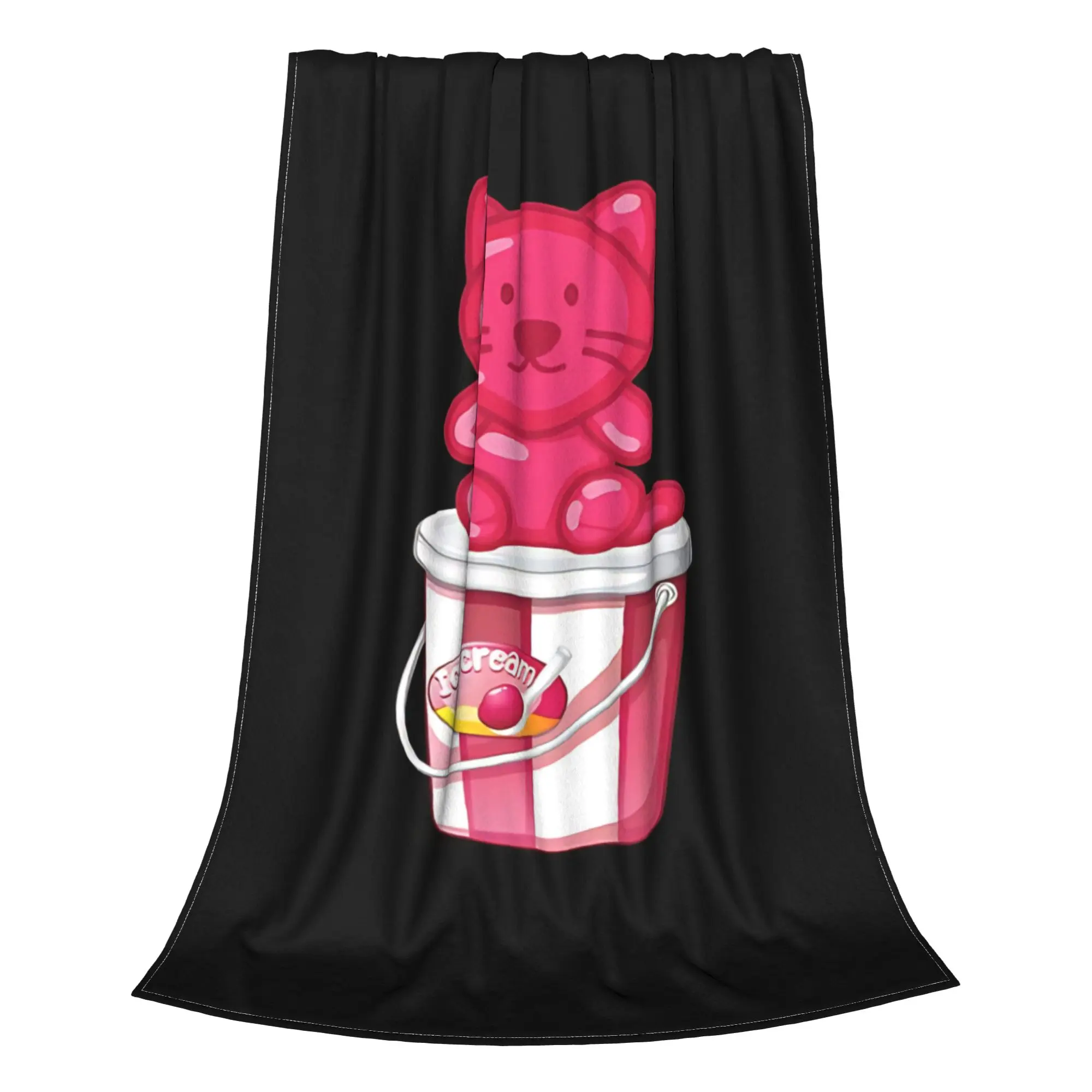 1PC Vintage Jelly Bear Graphic  Gummy Bear Home Room Decorations Winter Blankets For Adults Bedding Home Interior Sofa Knee