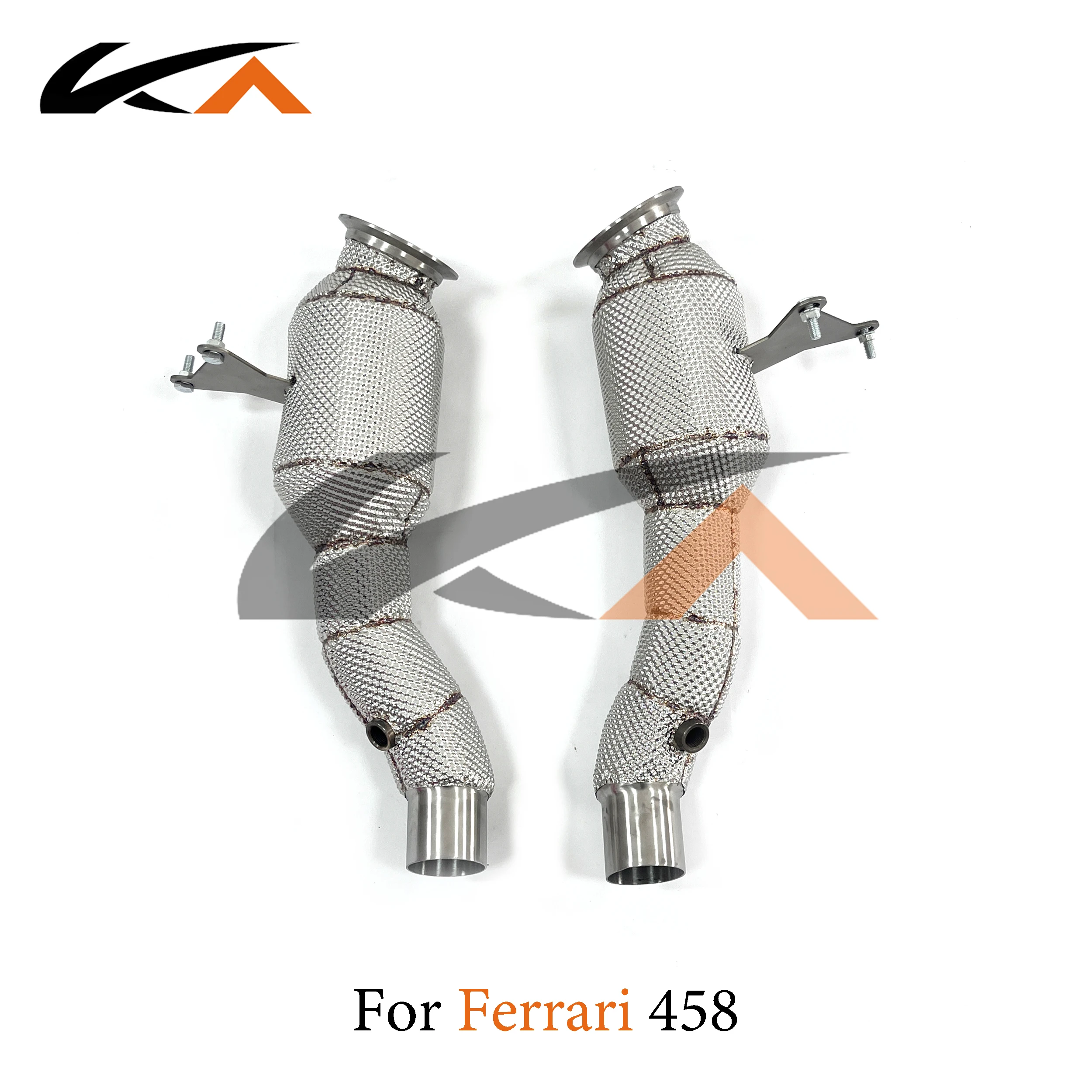 KA Tuning downpipe exhaust stainless headers for Ferrari 458 4.5L axle pipe performance parts heat shield catalysis